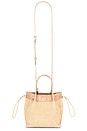 view 1 of 5 BOLSO BABY KAYLA RAFFIA & CROCO EMBOSSED in Natural