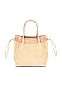 view 2 of 5 BOLSO BABY KAYLA RAFFIA & CROCO EMBOSSED in Natural