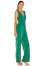 view 2 of 3 Open Back Jumpsuit in Pine Green