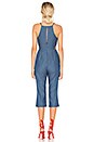 view 3 of 3 Cropped Flare Jumpsuit in Medium Wash
