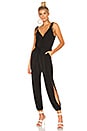 view 1 of 3 Tie Shoulder Surplice Jumpsuit in Black