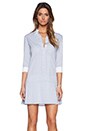 view 1 of 5 Pleated Shirt Dress in Navy Combo