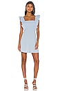 view 1 of 3 Ruffle Sleeve Square Neck Dress in Baby Blue