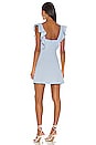 view 3 of 3 Ruffle Sleeve Square Neck Dress in Baby Blue