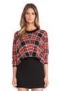 view 1 of 5 Plaid Sweater in Black & Red Combo