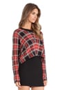 view 2 of 5 Plaid Sweater in Black & Red Combo
