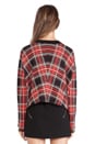 view 3 of 5 Plaid Sweater in Black & Red Combo
