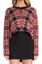 view 5 of 5 Plaid Sweater in Black & Red Combo