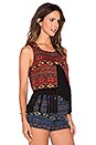 view 3 of 5 Tribal Vest in Red Multi