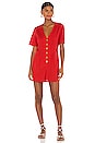 view 1 of 3 Button Front Romper in Cherry