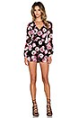 view 4 of 5 Floral Long Sleeve Romper in Black Multi