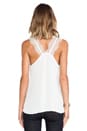 view 3 of 4 Lace Trim Tank in Off White