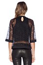 view 3 of 3 Sheer Overlay Top in Black