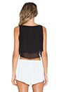 view 3 of 3 Flowy Button Up Top in Black