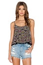 view 1 of 3 Pom Pom Trim Crop Top in Natural Combo