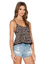 view 2 of 3 Pom Pom Trim Crop Top in Natural Combo