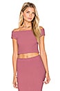 view 1 of 5 Off Shoulder Crop Top in Mauve