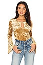view 1 of 5 Bell Sleeve Bodysuit in Gold Tan