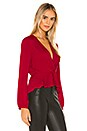view 2 of 4 Twist Front Blouse in Ruby Red