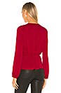 view 3 of 4 Twist Front Blouse in Ruby Red