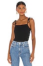 view 1 of 5 Square Neck Tie Strap Bodysuit in Black