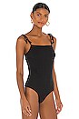view 3 of 5 Square Neck Tie Strap Bodysuit in Black
