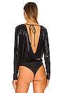 view 4 of 5 Metallic Shimmer Bodysuit in Black