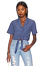 view 1 of 4 Tie Front Top in Blue