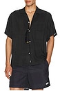 view 3 of 4 Tonal Bandana Camp Shirt in Black