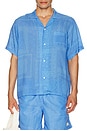 view 3 of 4 Cornflower Tonal Bandana Camp Shirt in Blue