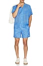 view 4 of 4 Cornflower Tonal Bandana Camp Shirt in Blue