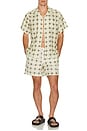 view 4 of 4 Ivory Digi Plaid Camp Shirt in White