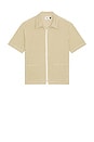 view 1 of 4 Sand Terry Full Zip Tour Shirt in Brown