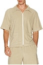view 3 of 4 Sand Terry Full Zip Tour Shirt in Brown