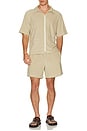 view 4 of 4 Sand Terry Full Zip Tour Shirt in Brown
