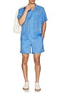 view 6 of 6 Cornflower Tonal Bandana Swim Trunks in Blue