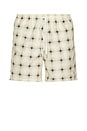 view 1 of 6 Ivory Digi Plaid Swim Trunks in White
