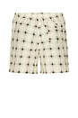 view 2 of 6 Ivory Digi Plaid Swim Trunks in White