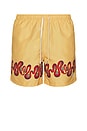 view 1 of 6 Ochre Dizzy Boa Swim Trunks in Yellow