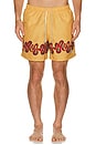 view 5 of 6 Ochre Dizzy Boa Swim Trunks in Yellow