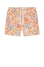 view 4 of 5 Macaw Jungle Swim Trunk in Red