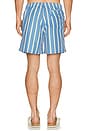 view 2 of 5 Fine Stripe Swim Trunk in Blue, Yellow & White