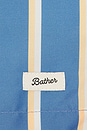 view 5 of 5 Fine Stripe Swim Trunk in Blue, Yellow & White