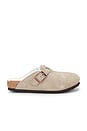 view 1 of 5 Kids Boston Suede Shearling Clog in Taupe & Natural