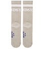view 4 of 4 Cotton Crew Socks in Light Gray & White