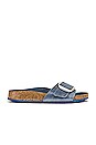 view 1 of 5 Madrid Big Buckle Sandal in Dusty Blue