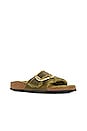 view 2 of 5 Madrid Big Buckle Shearling Sandal in Green Olive