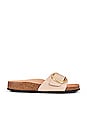 view 1 of 5 Madrid Big Buckle High Shine Sandal in Nude