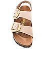 view 4 of 5 Milano Big Buckle High Shine Sandal in Nude