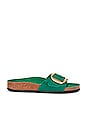 view 1 of 5 Madrid Big Buckle Sandal in High Shine Digital Green Leather